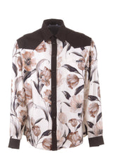 Dolce & Gabbana Men Flowers Combined Long Sleeve Shirt