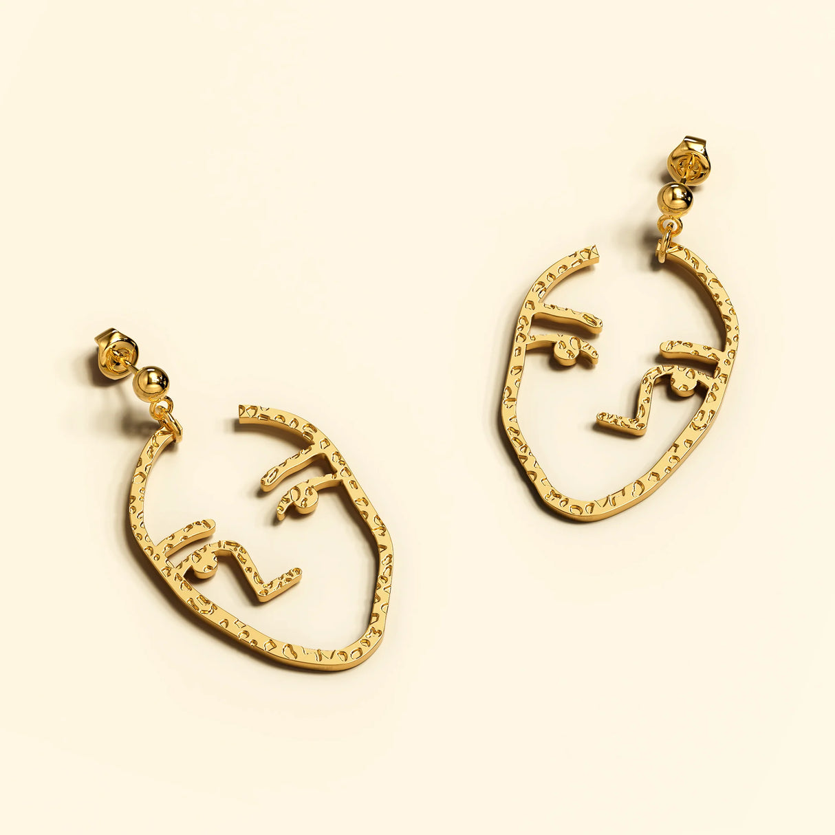 Bullion Gold Double Face Gold Layered Earrings
