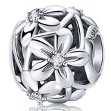 Solid 925 Sterling Silver Daisy Garden CZ Charm