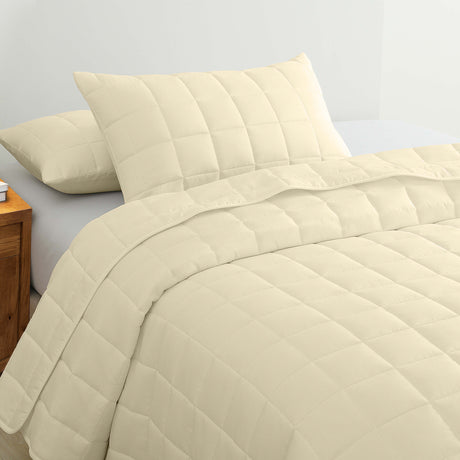 Royal Comfort Coverlet Set - Queen - Beige