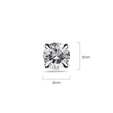Solid 925 Sterling Silver Round Brilliant Cut Stud Earrings