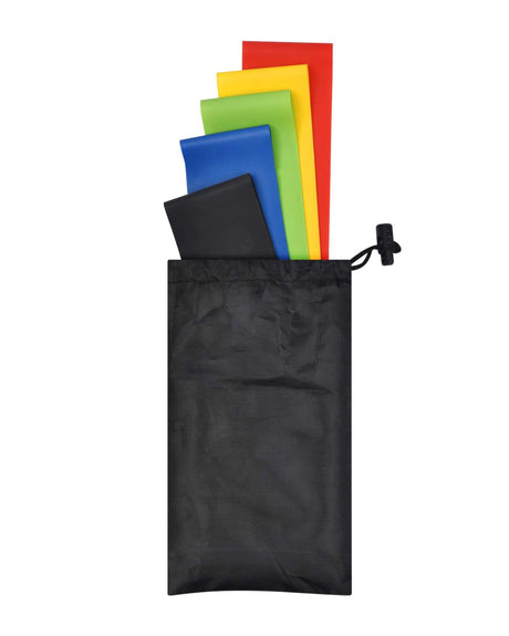 Exercise Pilates Yoga Loop Resistance Band Workout Physio Stretch Aerobics 5 Set + Bag