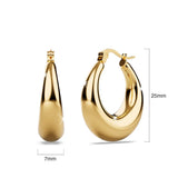 Bullion Gold Csilla Gold Dome Hoop Earrings - 25mm