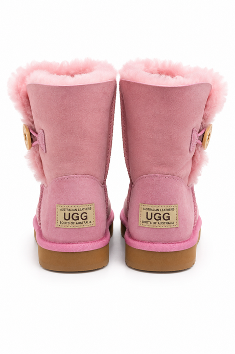 Australian Leather Ugg 1Button Short Sheepskin - Pink - AU4