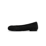 Glam Rhinestone Split Toe Flats - Black