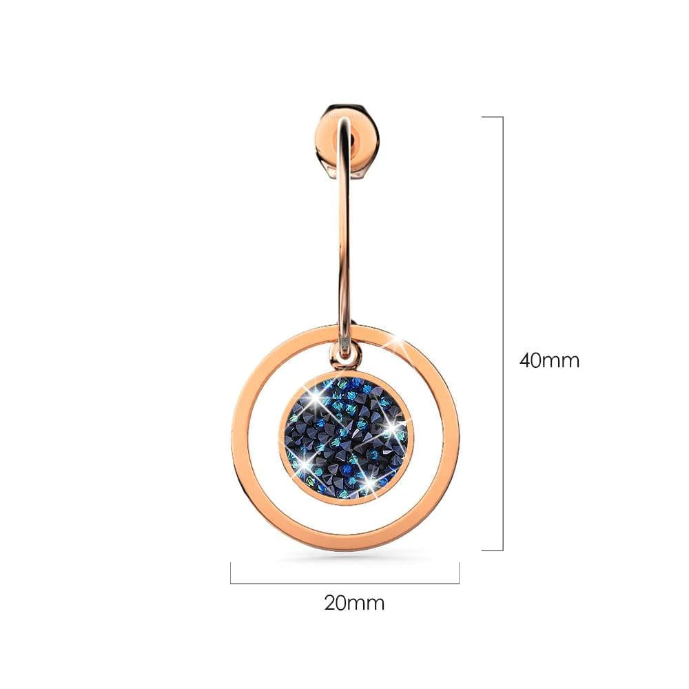 Bullion Gold Disc Drop Rose Gold Layered Earrings