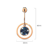 Bullion Gold Disc Drop Rose Gold Layered Earrings