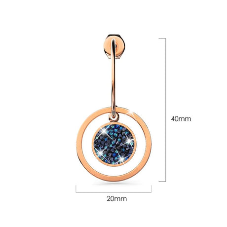 Bullion Gold Disc Drop Rose Gold Layered Earrings