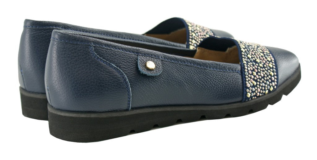 Bosccolo Womens Moccasin - Navy Blue
