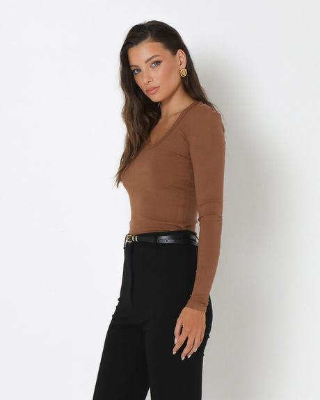 Madison The Label Malani Top - Hazelnut