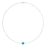 Necklace Freshwater Pearl & Turquoise Sterling Silver 8-9mm