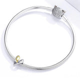 Solid 925 Sterling Silver Live Love Kiss Laugh Heart Pandora Inspired Charm