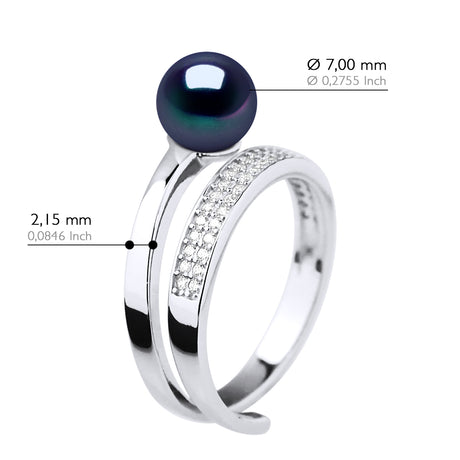 Ring Jewelry - "Black Tahitian Style" - Longueur 18 cm