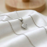 Krystal Couture Square-Cut Pendant Necklace Embellished with SWAROVSKI Crystals in White Gold