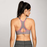 Full Support High Impact Padded Sports Bra - Grey
