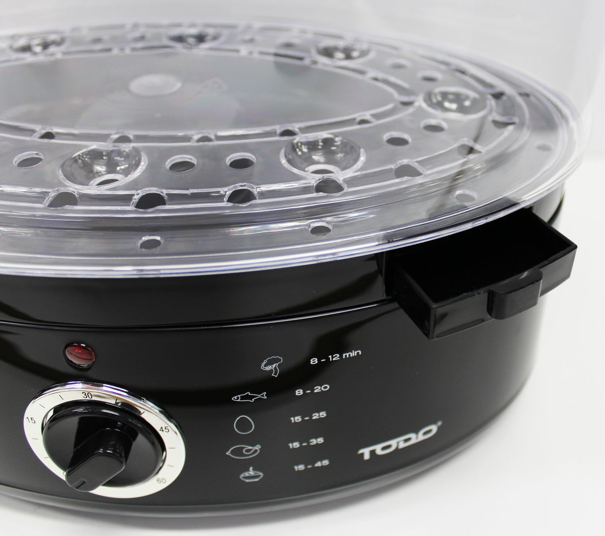 TODO 9L Steam Cooker Steamer 3 Tray 800W Power Dial Timer Healthy Stackable
