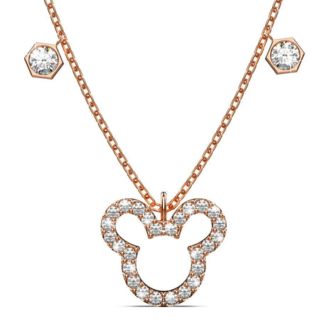 Boxed Rose Gold Mickey Bracelet and Necklace Set Embellished with SWAROVSKI® Crystals