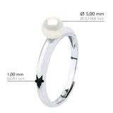 Simple Bangle Ring - Natural White - Ring adjustable from Size 48 to Size 62 - French Size