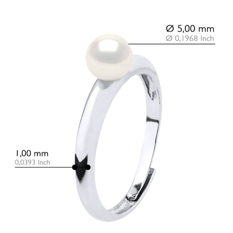 Simple Bangle Ring - Natural White - Ring adjustable from Size 48 to Size 62 - French Size