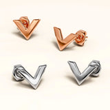 Boxed Bellatrix Star Bangle & V-Style Stud Earrings Set in White Gold