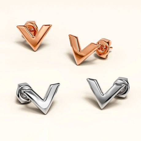 Boxed Bellatrix Star Bangle & V-Style Stud Earrings Set in White Gold