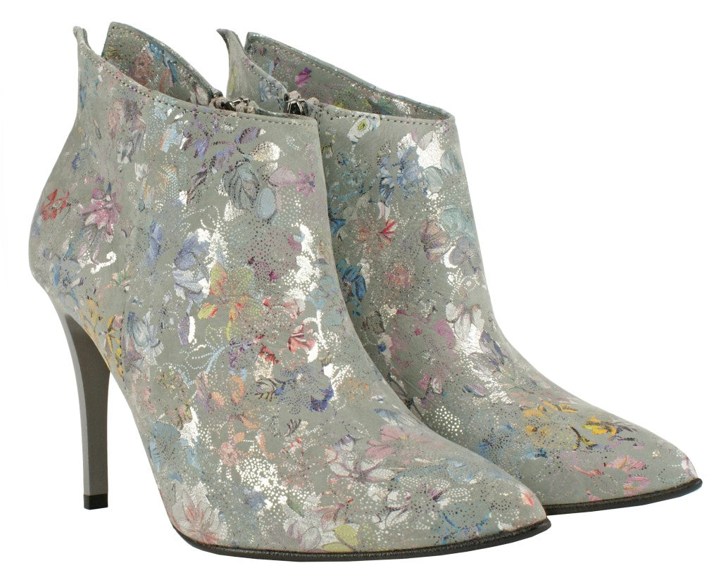 Bosccolo Womens Boots - Flowers On Grey