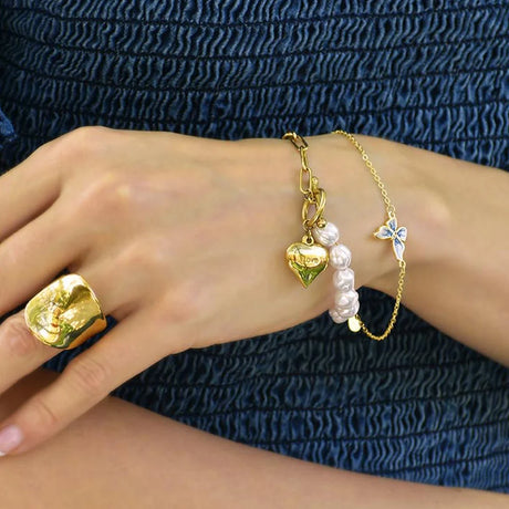 Bullion Gold Folded Ring in Gold