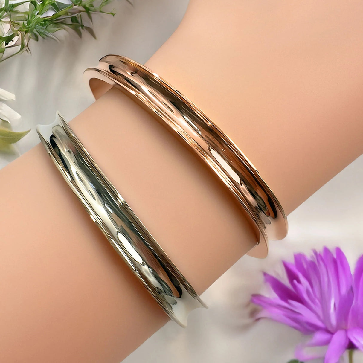 Bullion Gold Lisa Luxe Cuff Bangle Rose Gold