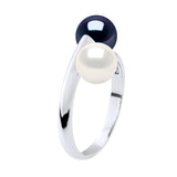 Ring Toi & Moi 2 Pearl Freshwater Pearl White & Black