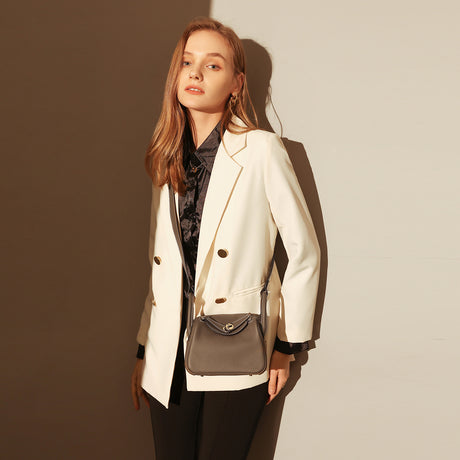 Classic Monte Convertible Leather Shoulder Bag - Taupe