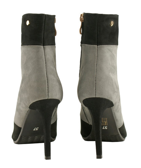 Bosccolo Womens Spike Heel Boots - Grey/Black Nubuk