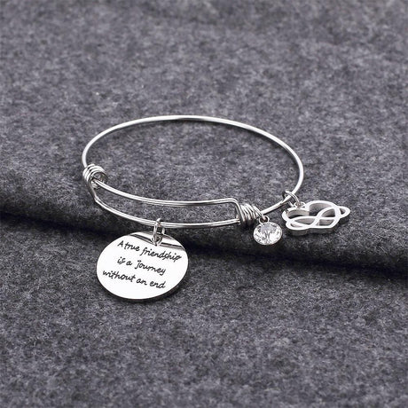 Bullion Gold A True Friendship Inscriptions Adjustable Bracelet