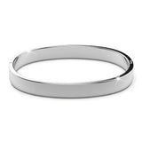 Bullion Gold Serena Solid Flat Hinged Bangle in Silver