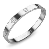 Bullion Gold Carmello Stainless Steel Bangle in White Gold