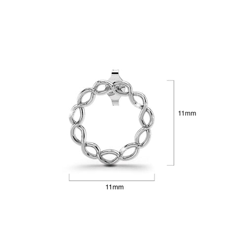 Solid 925 Sterling Silver Infinity Circle Earrings
