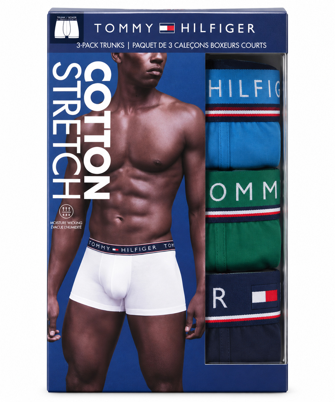 Tommy Hilfiger Men's 3 Pack Cotton Stretch Trunks - Evergreen