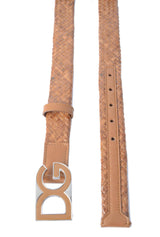 Dolce & Gabbana Men Braided Leather DG Buckle 3cm Belt