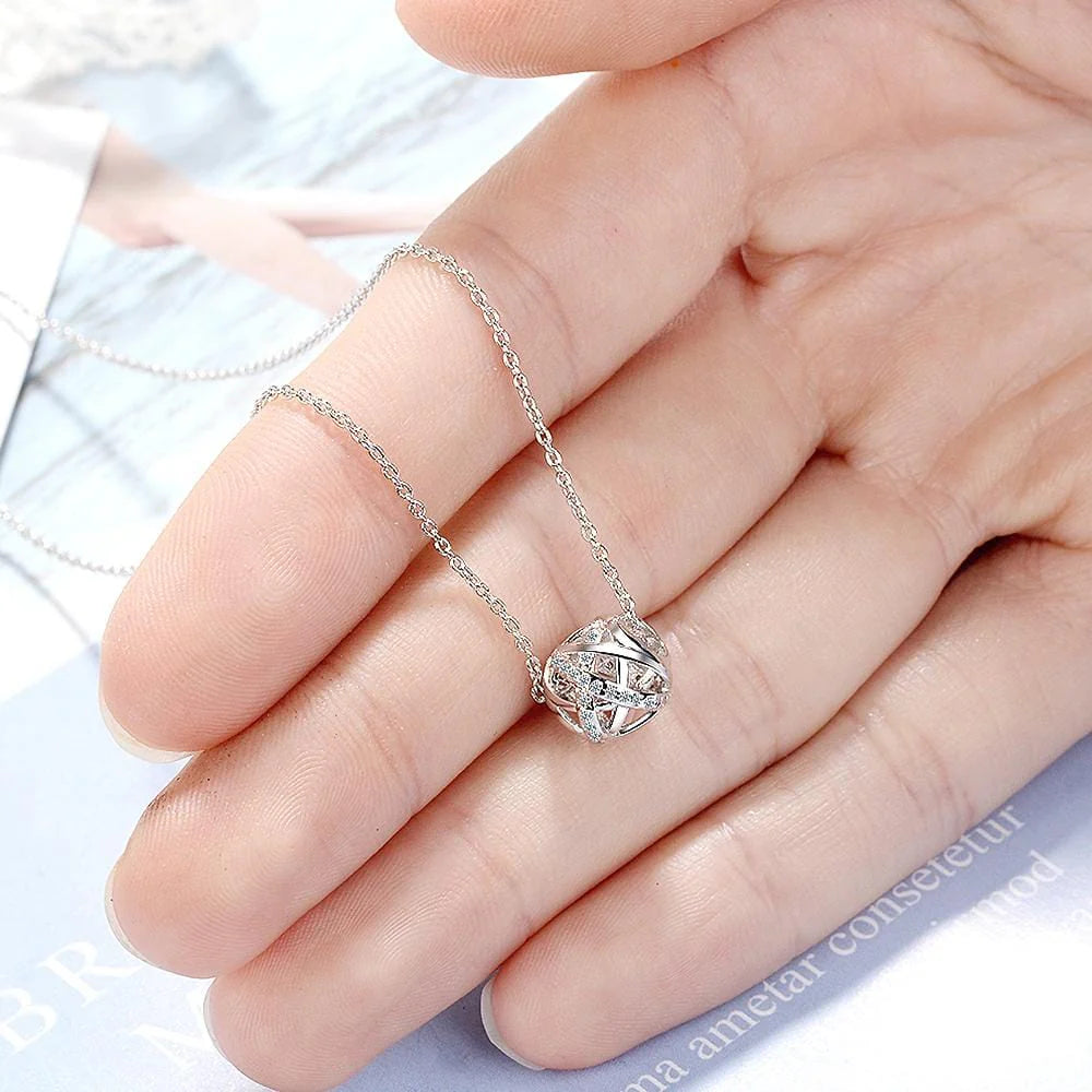CZ Takraw Ball Charm Necklace