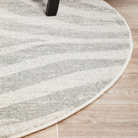 Chrome Savannah Silver Round Rug
