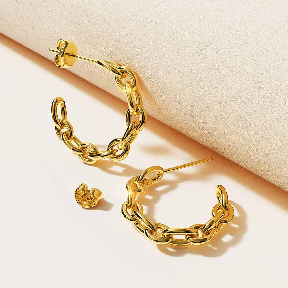 Bullion Gold Lustrous Coil Huggie Earrings