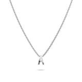 Bullion Gold Initials Brick Alphabet Letter Necklace White Gold Layered Steel Jewellery