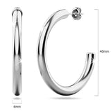 Bullion Gold Erica White Gold Hoop Earrings 20mm