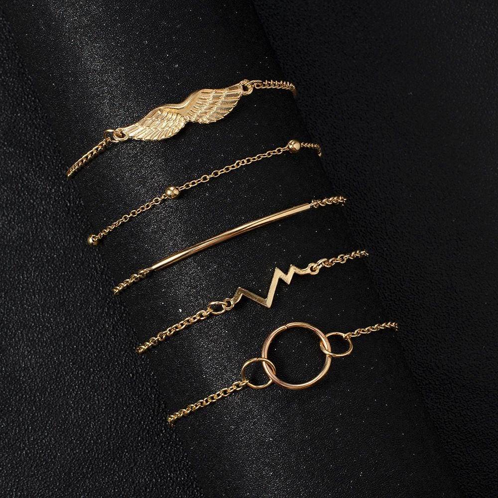 Bohemian 5-Piece Charm Bead Bracelet Set