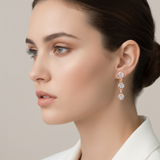 Liv Oliver 18K Rose Gold Multi Cz Drop Earrings