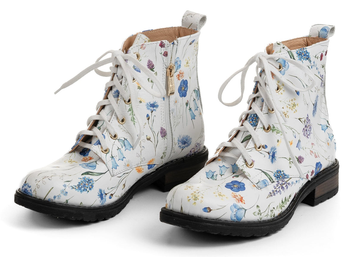 Bosccolo Womens Boots - White Flowers