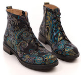 Bosccolo Womens Ankle Boots - Turquoise Ethnic