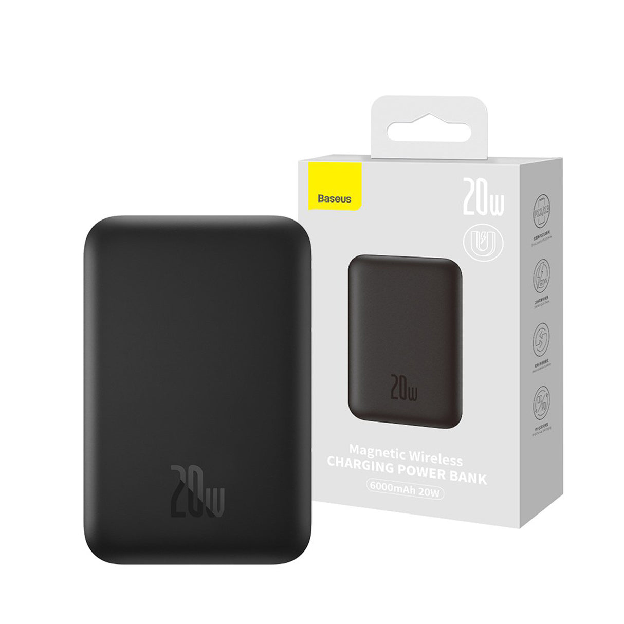 Baseus Magnetic Mini Air Wireless Fast Charge Power Bank 6000mAh 20W - Black