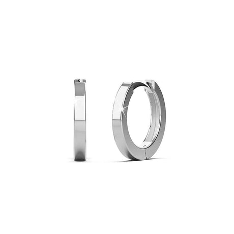 Solid 925 Sterling Silver Jerald Huggie Earrings in Silver