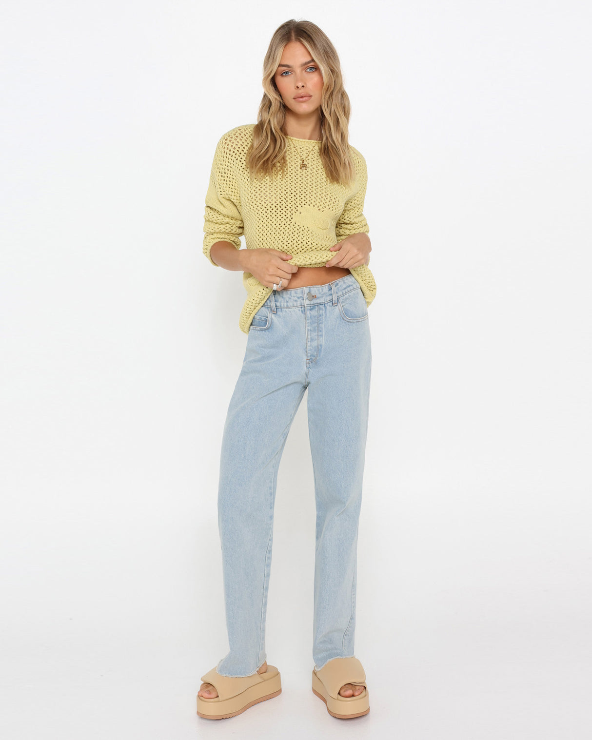 Lost In Lunar Women's Erin Knit Jumper - Light Lime
