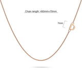 Bullion Gold Sparkling Alphabet Initials Stainless Steel Necklace in Rose Gold
